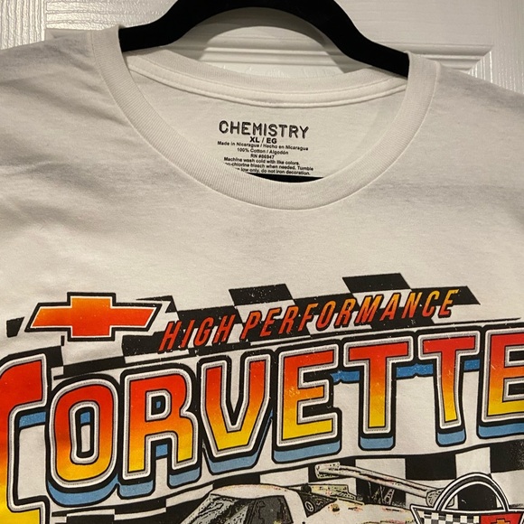 NWT Corvette Size XL White Cotton Tee Shirt Graphic Print Chevrolet Motor Sports - Picture 3 of 10